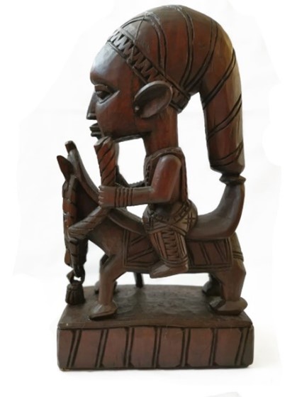 Wood statue Èṣù on a horse, Ode Kunle Oyo, Yoruba, Nigeria 